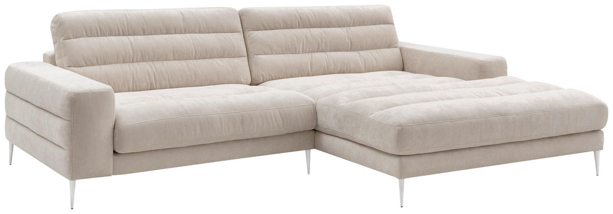 ECKSOFA  in Chenille Naturfarben  293/207 cm  - Naturfarben, Design, Textil/Metall (293/207cm) - Dieter Knoll