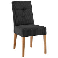 STUHL in Holz, Textil Schwarz, Eichefarben  - Eichefarben/Schwarz, KONVENTIONELL, Holz/Textil (47,5/91,5/63cm) - home24