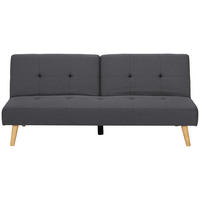 ROZKLÁDACÍ POHOVKA, textil, tmavě šedá - tmavě šedá/přírodní barvy, Basics, dřevo/textil (178/76/88cm) - MID.YOU