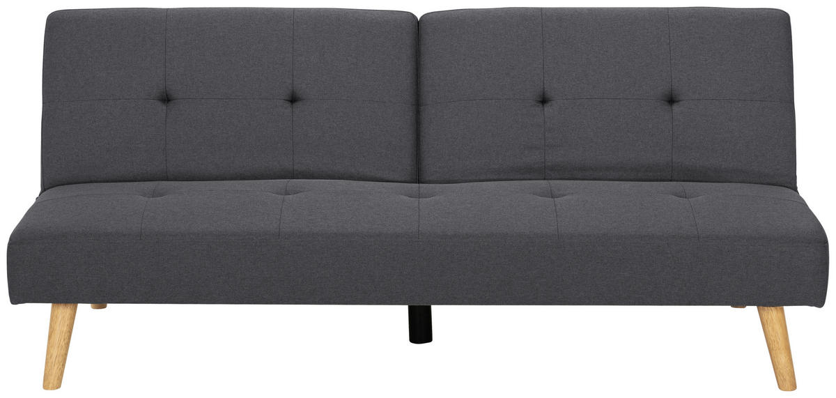 ROZKLÁDACÍ POHOVKA, textil, tmavě šedá - tmavě šedá/přírodní barvy, Basics, dřevo/textil (178/76/88cm) - MID.YOU