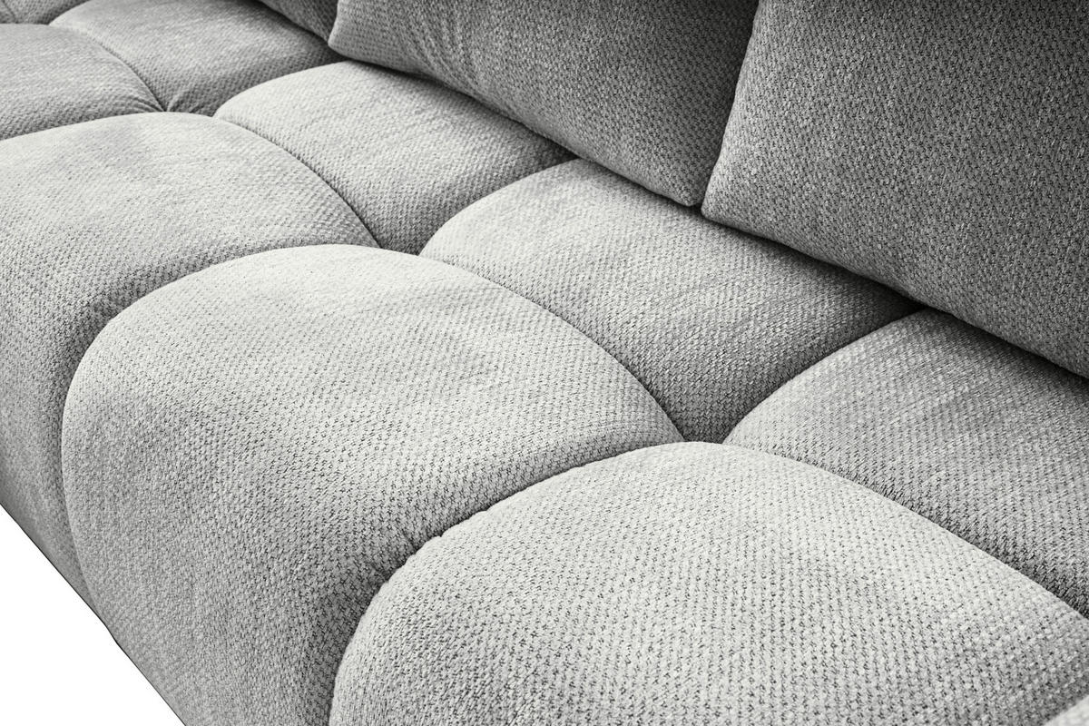 ECKSOFA in Chenille Silberfarben  - Silberfarben/Schwarz, Design, Textil/Metall (173/299cm) - Stylife