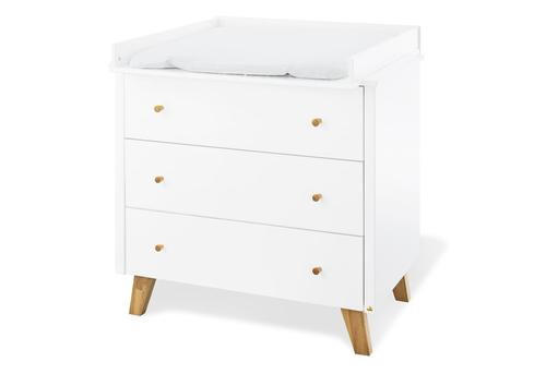 WICKELKOMMODE PINOLINO PAN Naturfarben, Weiß  - Eichefarben/Naturfarben, Design, Holz/Holzwerkstoff (100/100/56-78cm) - Pinolino