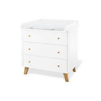 WICKELKOMMODE PINOLINO PAN Weiß, Naturfarben  - Eichefarben/Weiß, Design, Holz/Holzwerkstoff (100/100/56-78cm) - Pinolino