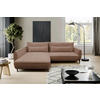 ECKSOFA in Bouclé Braun  - Creme/Schwarz, Design, Textil/Metall (204/273cm) - MID.YOU