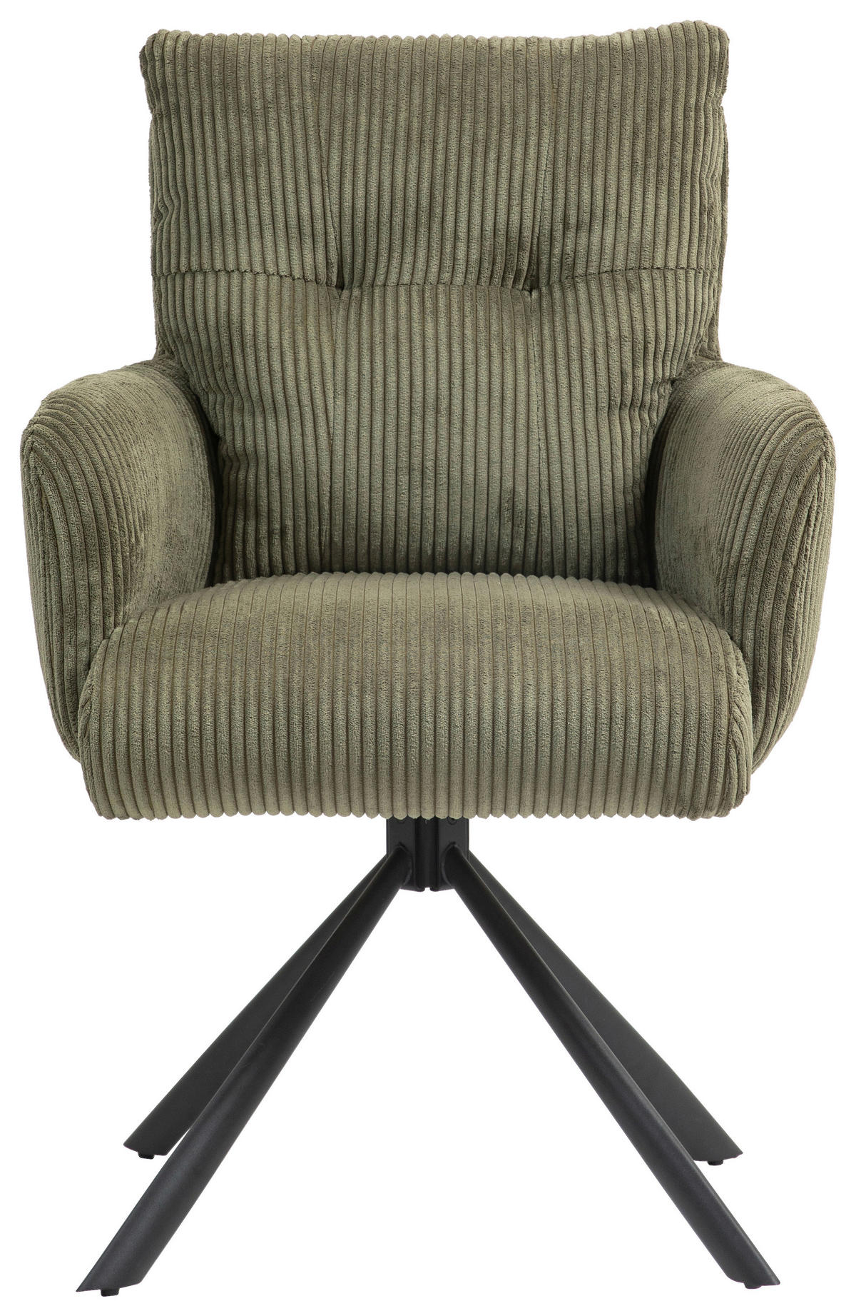 ARMLEHNSTUHL  in Eisen Cord  - Schwarz/Grün, KONVENTIONELL, Textil/Metall (60/95/67cm) - MID.YOU