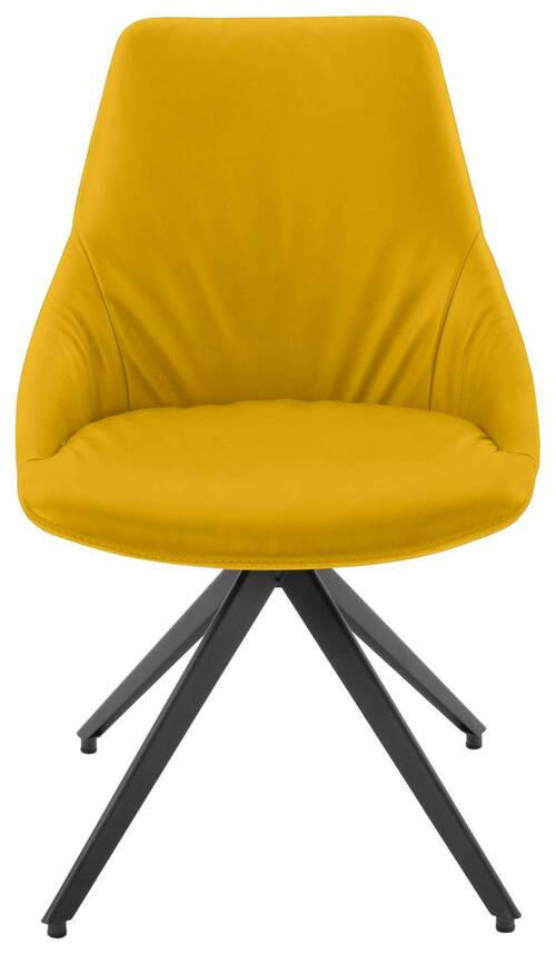 STUHL Echtleder Gelb  - Gelb/Anthrazit, Design, Leder/Metall (55/87/62cm) - Bert Plantagie