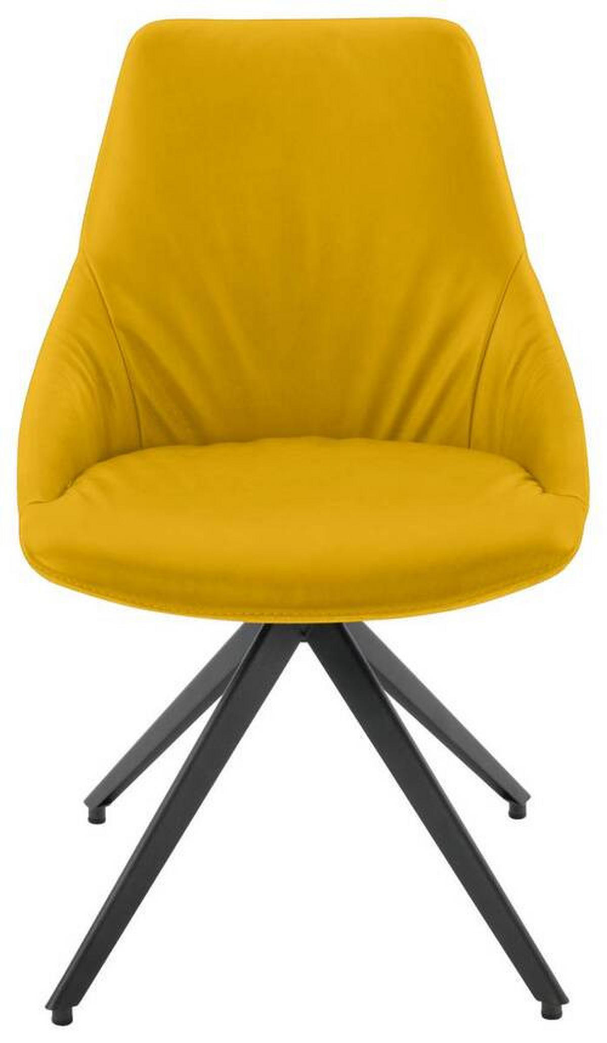 STUHL Echtleder Gelb  - Gelb/Anthrazit, Design, Leder/Metall (55/87/62cm) - Bert Plantagie