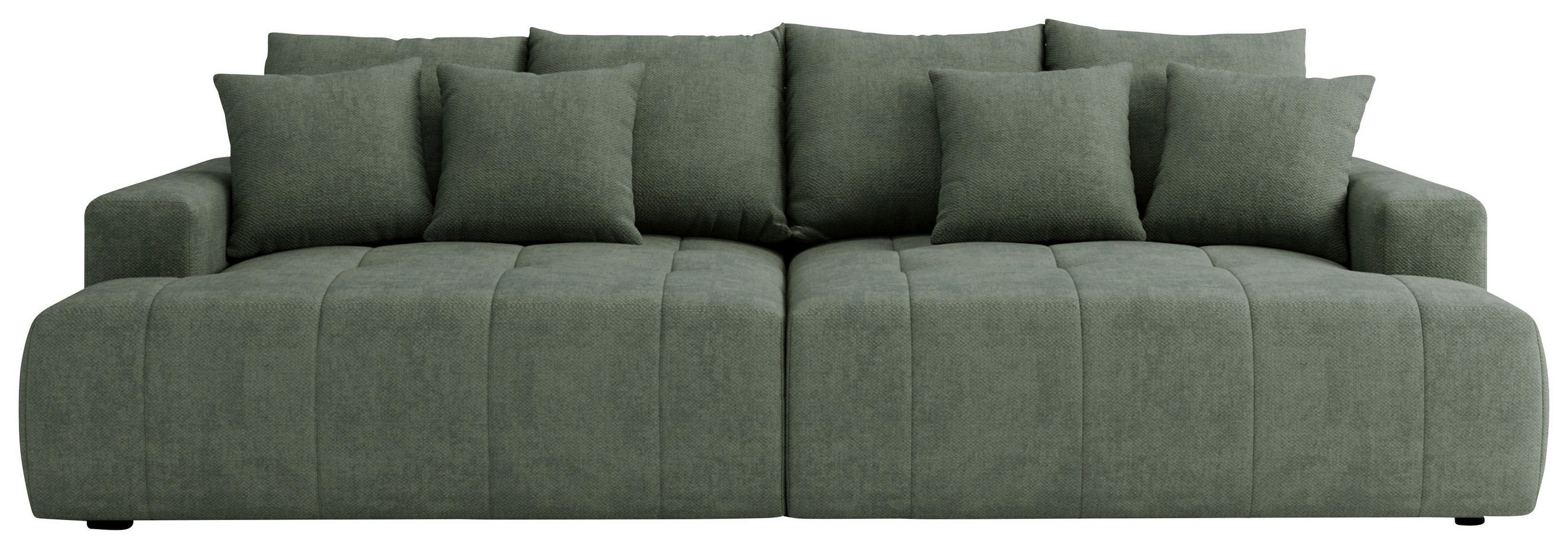 BIGSOFA ADELE Chenille Dunkelgrün  - Dunkelgrün/Schwarz, Design, Kunststoff/Textil (270/85/136cm) - Livetastic