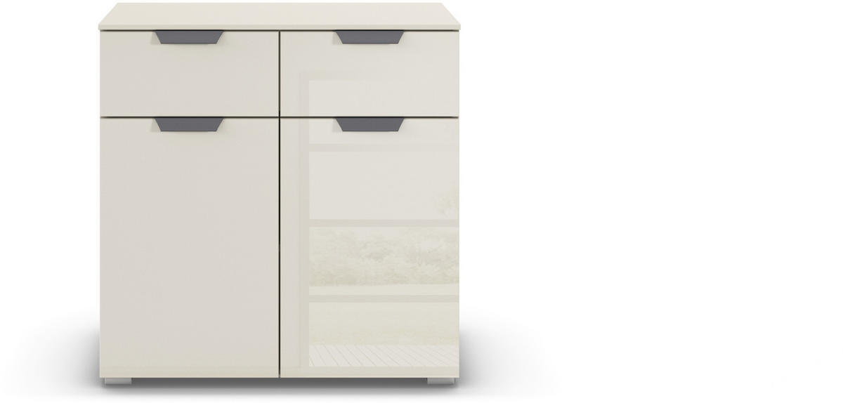 KOMMODE  in 80/81/42 cm  - Champagner/Dunkelgrau, Design, Glas/Holzwerkstoff (80/81/42cm) - Carryhome