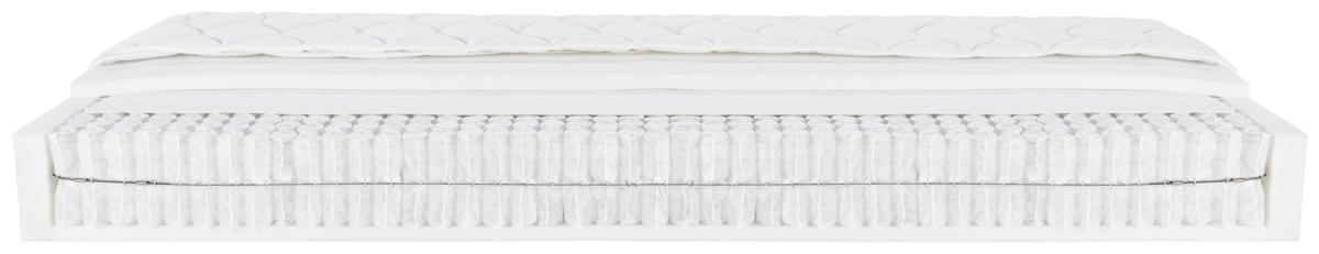 LEŽIŠČE Z ŽEPKASTIM VZMETENJE 90/200 cm  - bela, Basics, tekstil (90/200cm) - Sleeptex