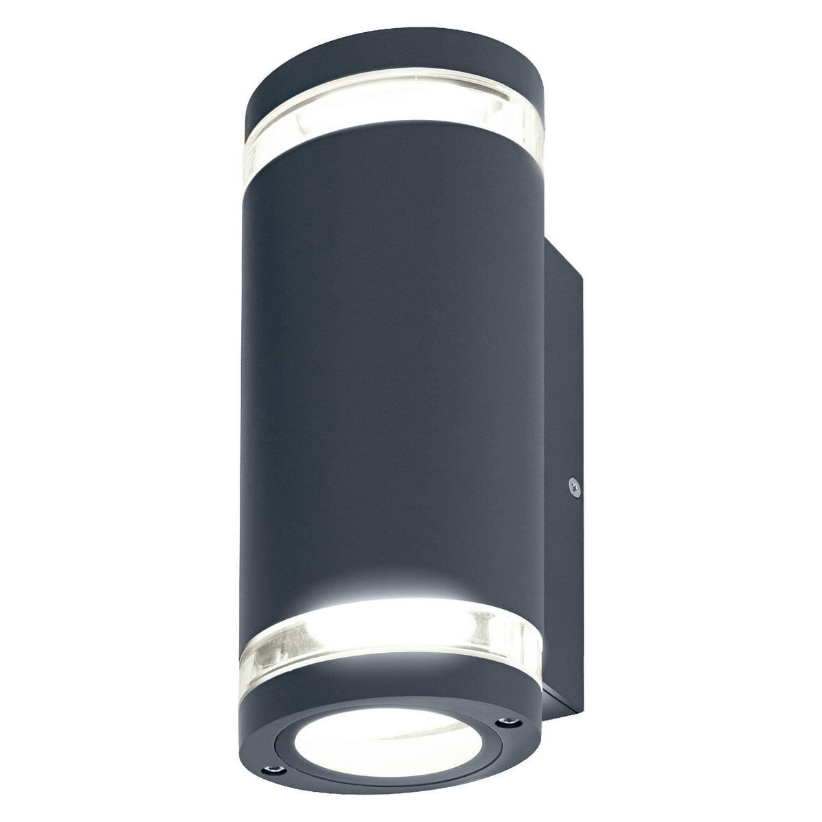 AUßENLEUCHTE 10,4/9,2/23,3 cm   - Dunkelgrau, Basics, Glas/Metall (10,4/9,2/23,3cm) - Osram