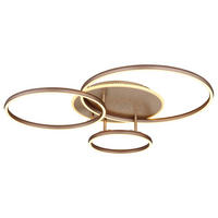 LED-DECKENLEUCHTE Glintia 80,7/70/13 cm  - Champagner/Opal, Design, Kunststoff/Metall (80,7/70/13cm) - Globo