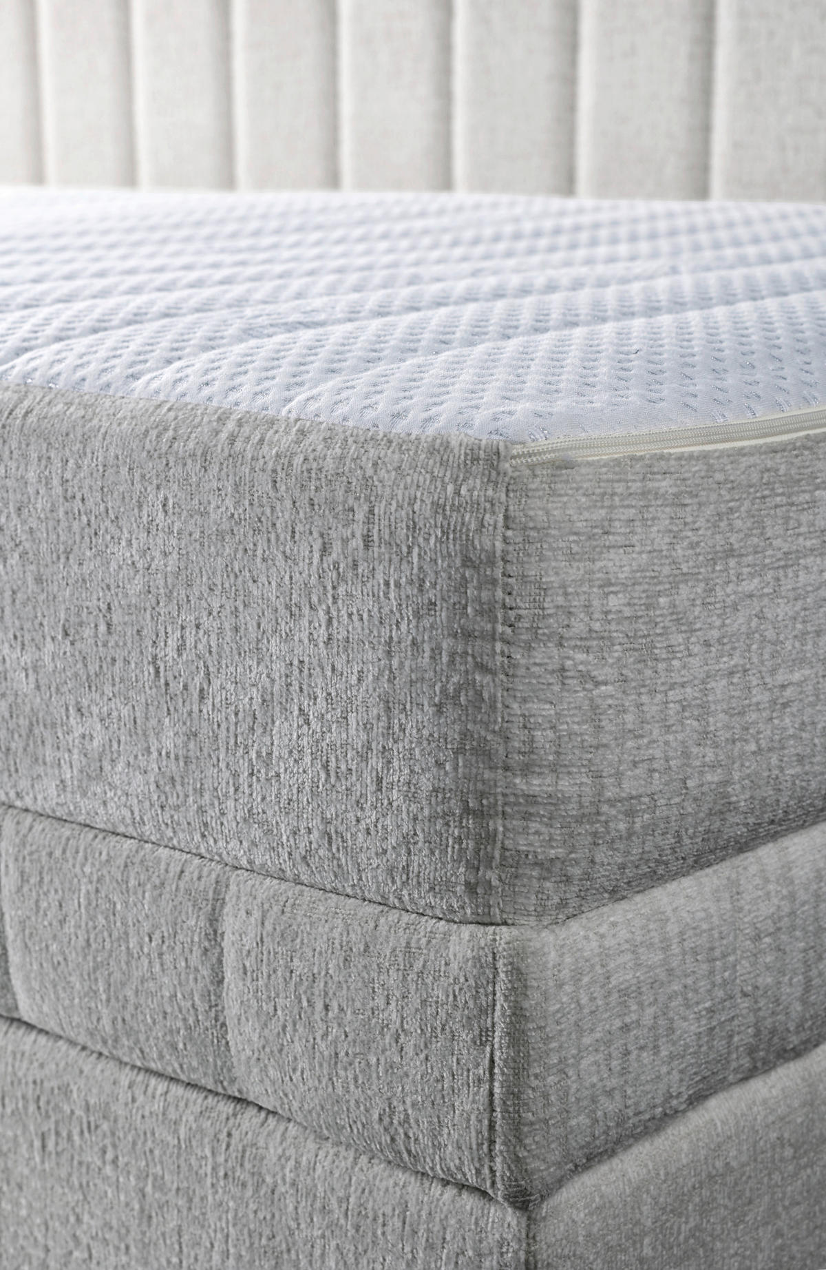 SCHLAFSOFA  mit Bettkasten erhältlich, Bettfunktion erhältlich Struktur Hellgrau  - Hellgrau/Schwarz, Design, Holz/Textil (212/83/99cm) - MID.YOU