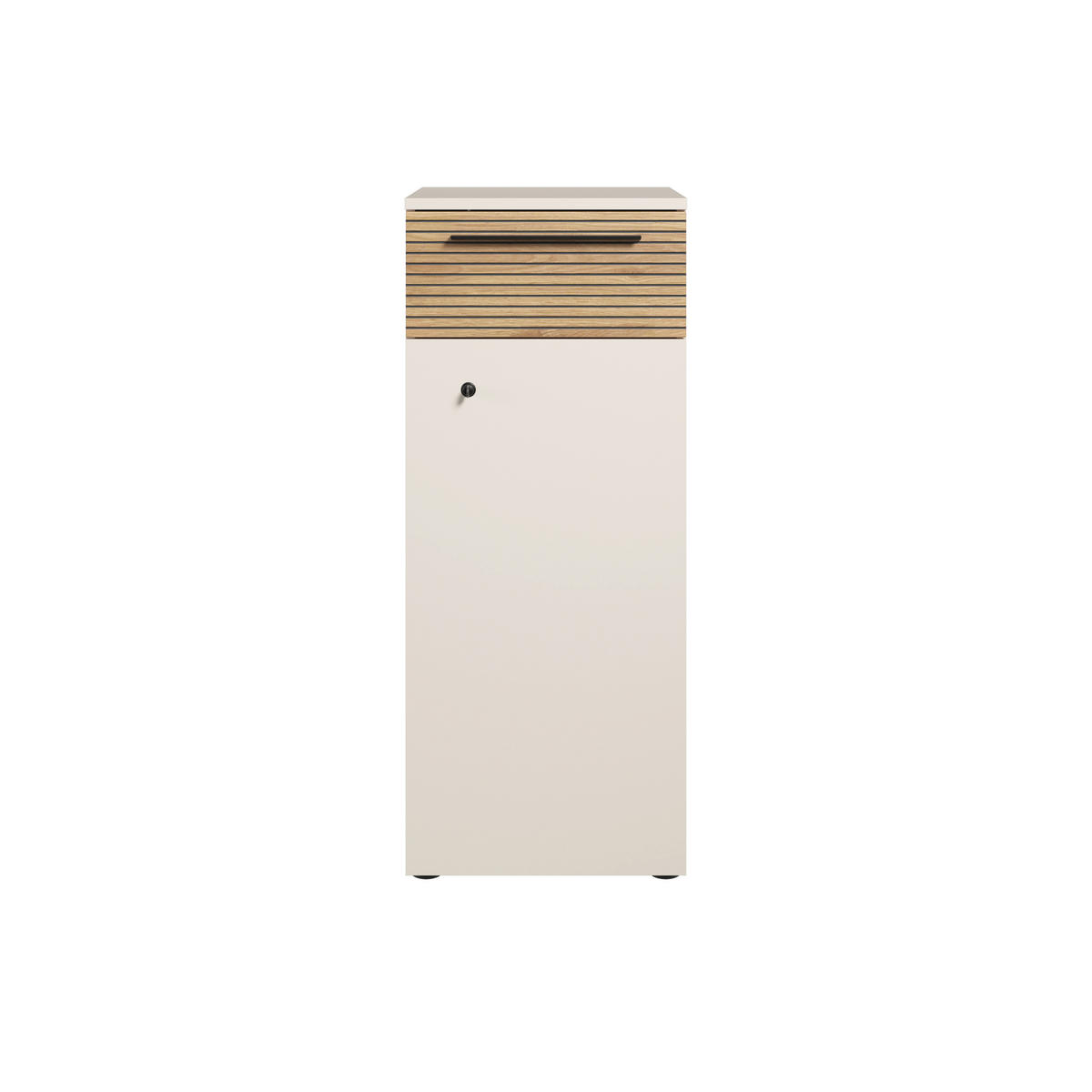 AKTENSCHRANK Schwarz, Eichefarben, Kaschmir  - Kaschmir/Eichefarben, MODERN, Holzwerkstoff/Metall (45/110/43cm) - Novel