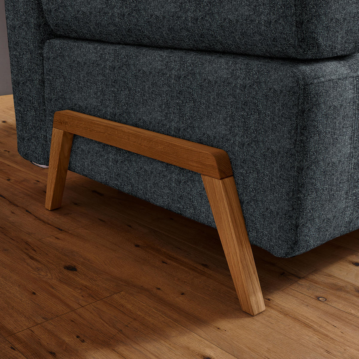 SCHLAFSOFA  mit Stoffauswahl, Armlehnen seitenverkehrt montierbar, Armteil links Struktur Dunkelgrau  - Dunkelgrau/Naturfarben, Design, Holz/Textil (211/88/102cm) - Niels Andersson