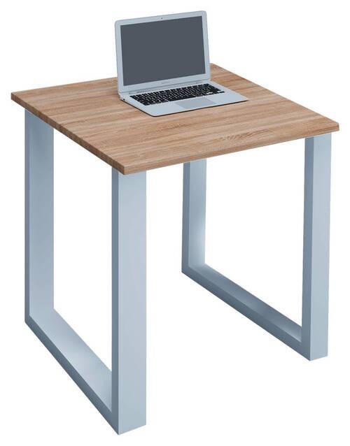 SCHREIBTISCH 80/50/76 cm  in Weiß, Sonoma Eiche  - Weiß/Sonoma Eiche, MODERN, Holzwerkstoff/Metall (80/50/76cm) - MID.YOU