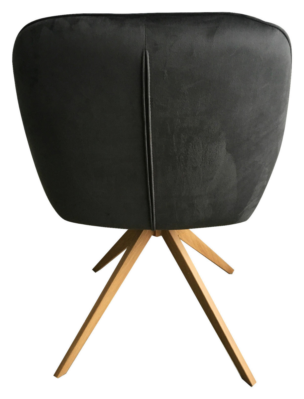ARMLEHNSTUHL  in Samt  - Dunkelgrau/Eichefarben, MODERN, Textil/Metall (61/85/66cm) - MID.YOU