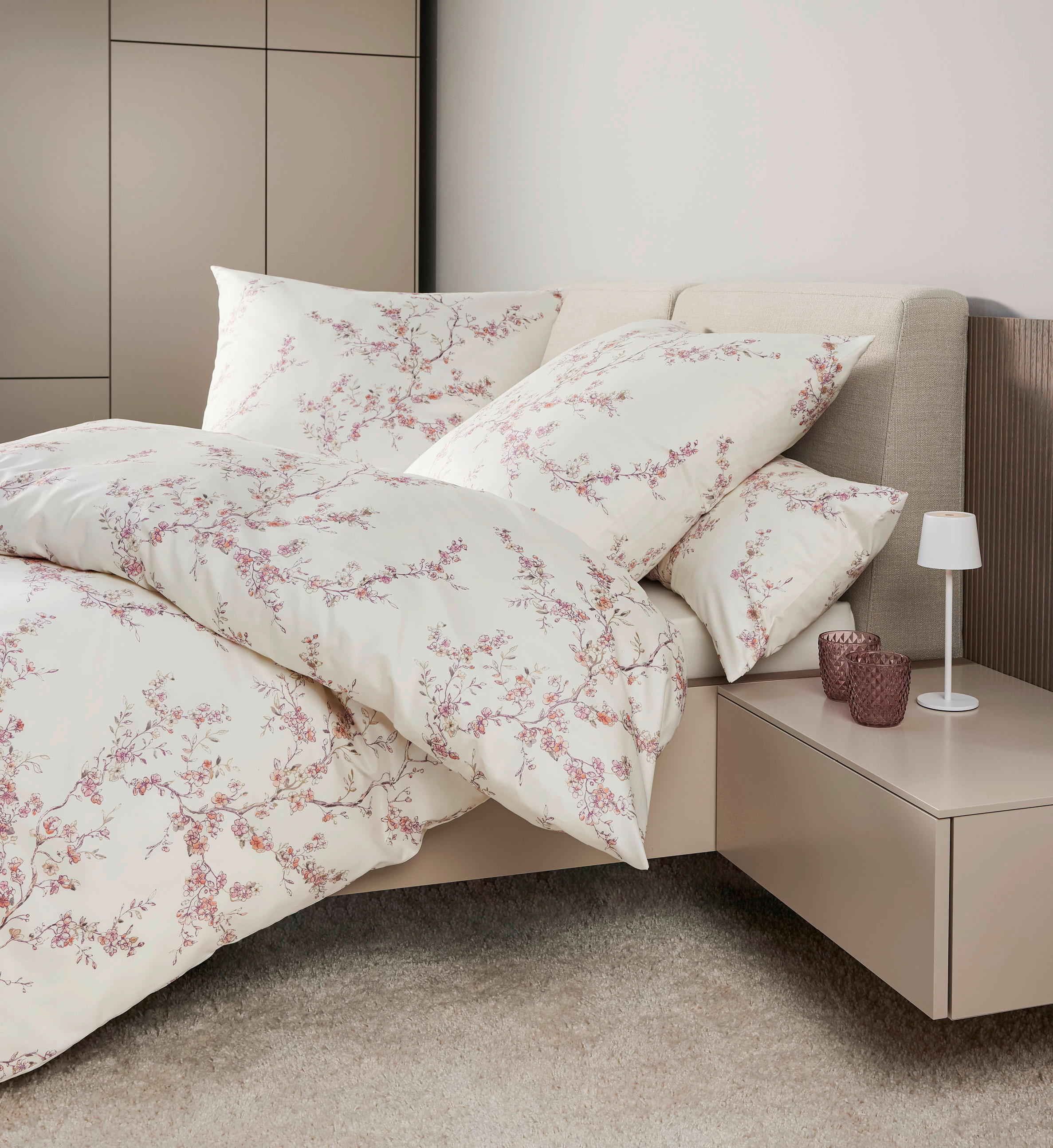 POSTELJINA 135/200 cm  MILANO  - bijela/ružičasta, Konvencionalno, tekstil (135/200cm) - Janine