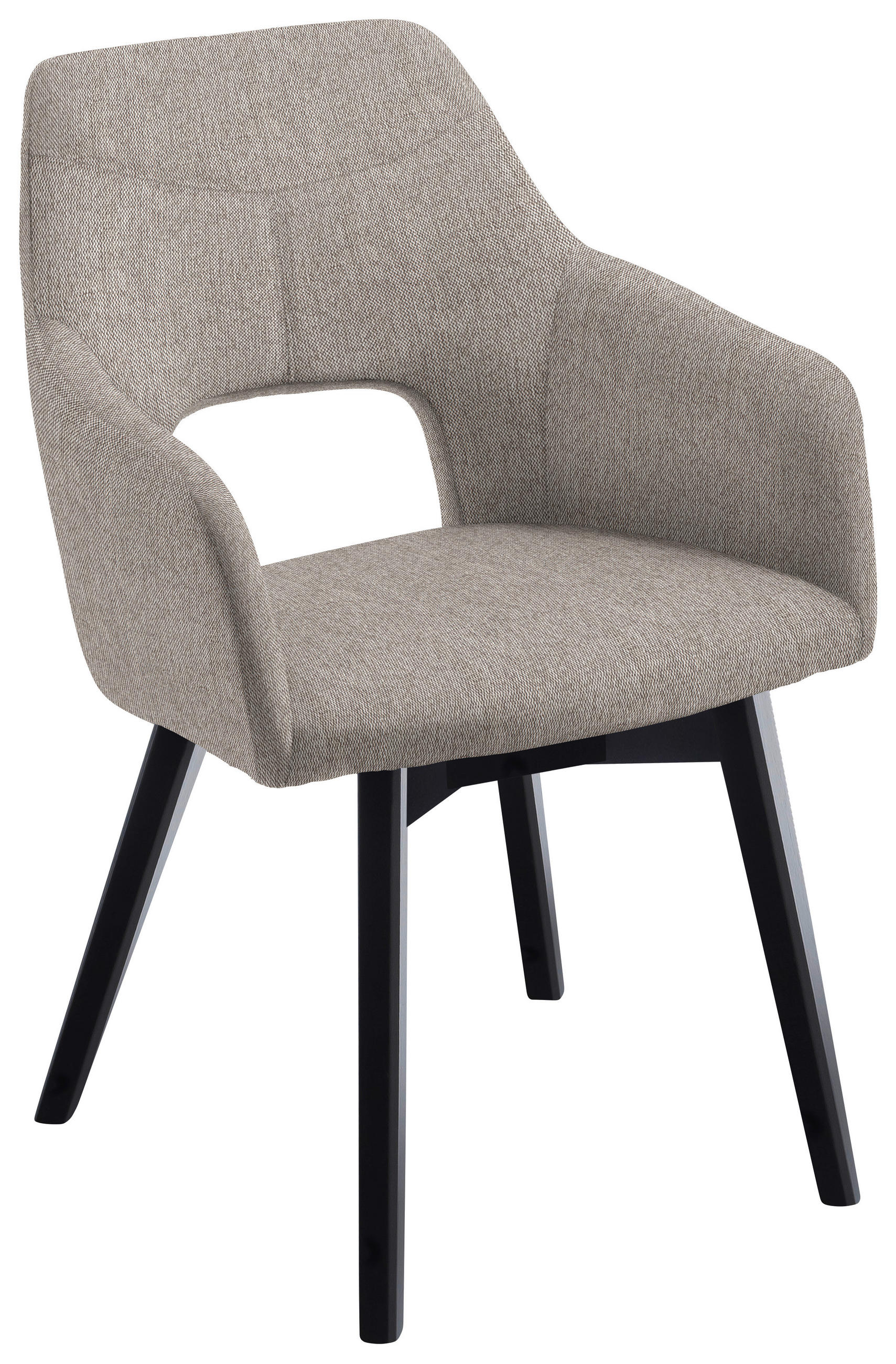 ARMLEHNSTUHL in Mikrofaser - Schwarz/Cappuccino, Design, Holz/Textil (57/84/57cm) - Voleo