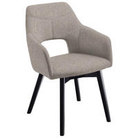 ARMLEHNSTUHL  in Mikrofaser  - Schwarz/Cappuccino, Design, Holz/Textil (57/84/57cm) - Voleo