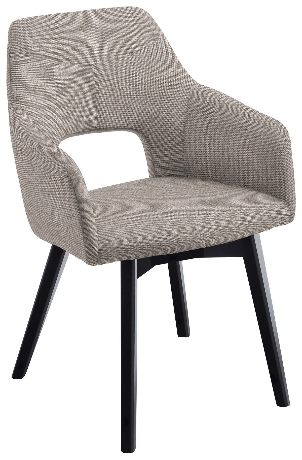 ARMLEHNSTUHL  in Mikrofaser  - Schwarz/Cappuccino, Design, Holz/Textil (57/84/57cm) - Voleo