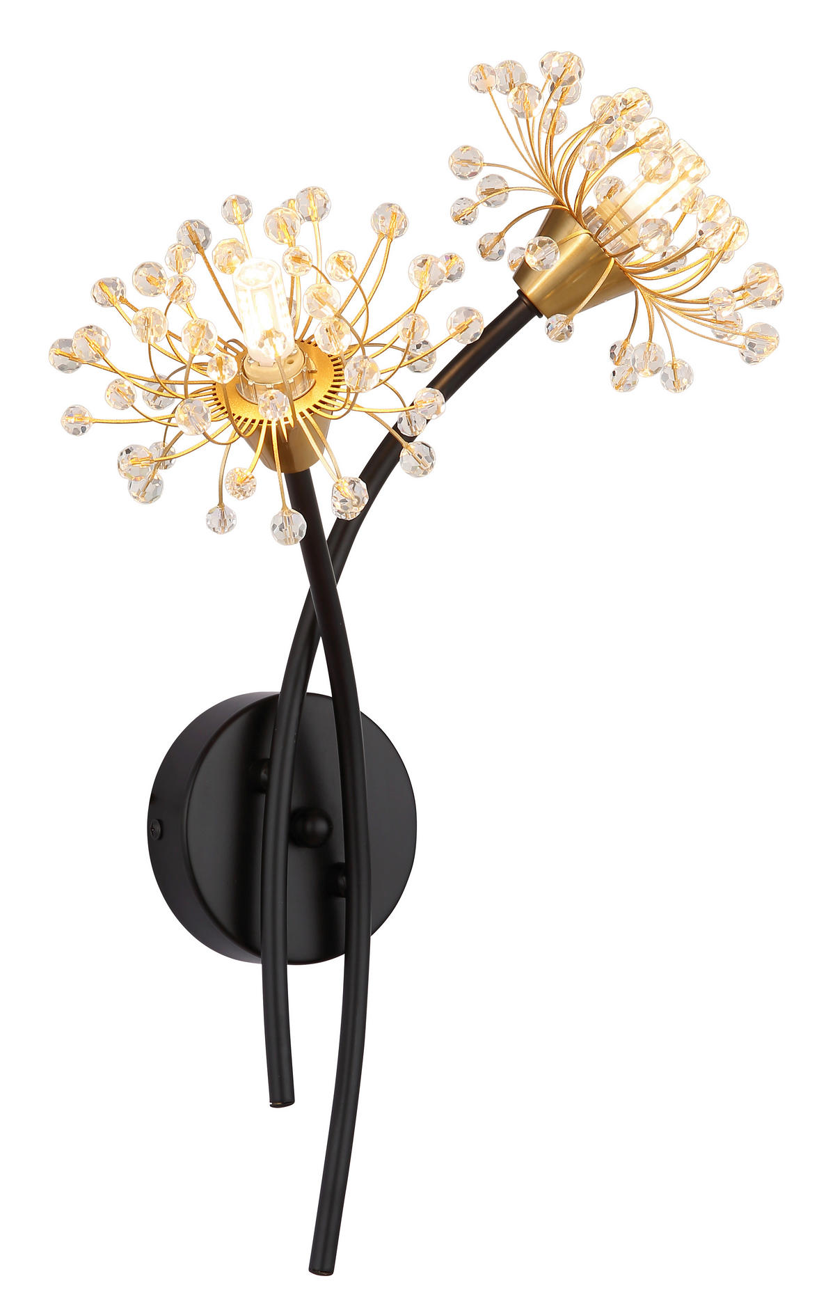 VÄGGLAMPA FIORE 32,5/44,5 cm   - klar/svart, Design, metall/plast (32,5/44,5cm) - Globo
