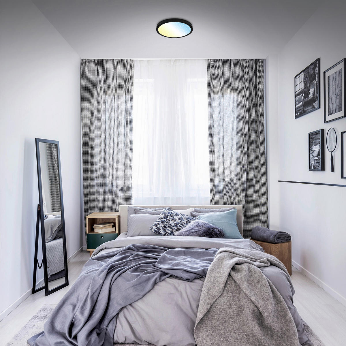 LED SVJETILJKA STROPNA Runa  - crna, Design, metal/plastika (28/4cm)