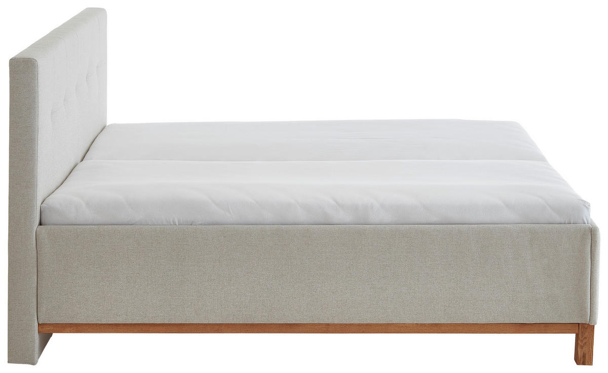 POLSTERBETT 180/200 cm  in Sandfarben  - Sandfarben, MODERN, Holz/Textil (180/200cm) - Livetastic