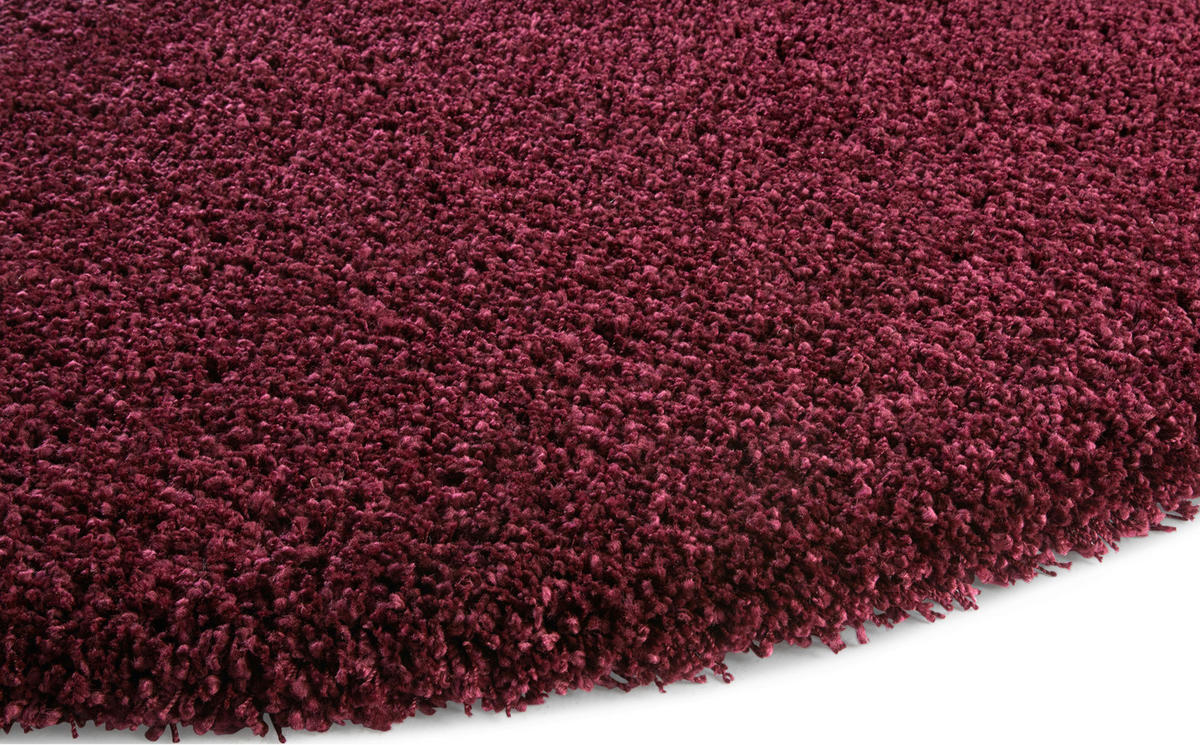 HOCHFLORTEPPICH 160 cm Bordeaux rund  - Bordeaux, Basics, Textil (160cm) - Novel