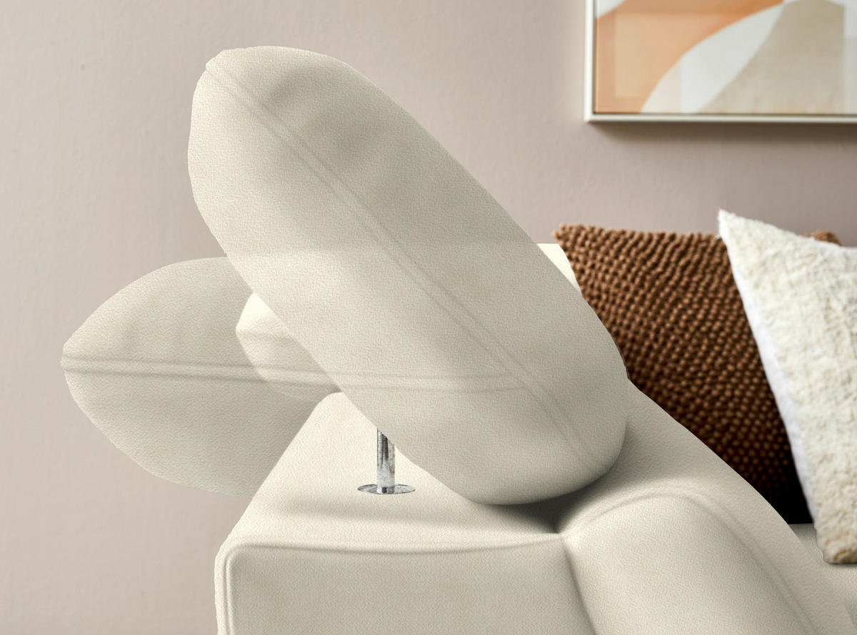 ECKSOFA in Flachgewebe Creme  - Eichefarben/Creme, Modern, Holz/Textil (212/287cm) - Valnatura