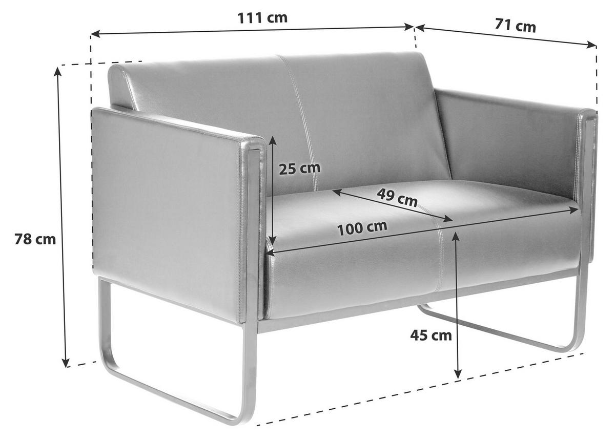 2-SED,  črna tekstil  - črna, Moderno, kovina/tekstil (111/78/71cm) - MID.YOU