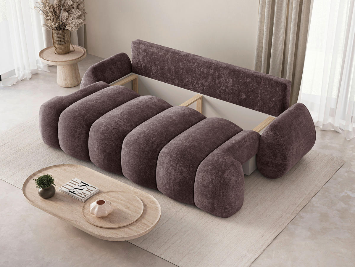 SCHLAFSOFA Bordeaux  - Bordeaux/Schwarz, Design, Kunststoff/Textil (270/103/113cm) - MID.YOU