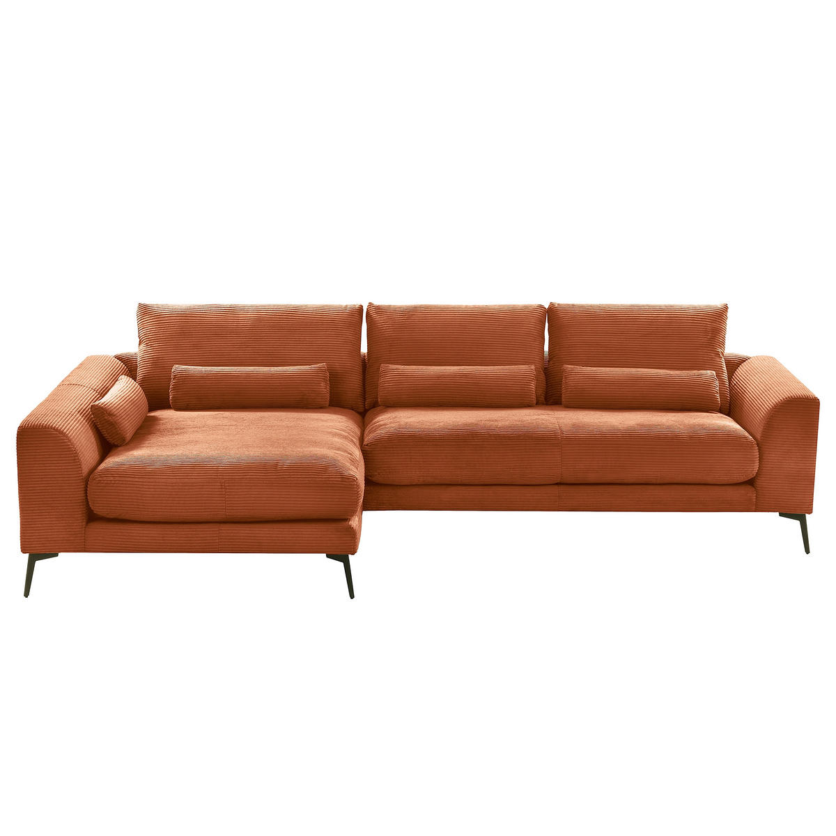 ECKSOFA Kupferfarben Cord Nierenkissen, Rückenkissen  - Schwarz/Kupferfarben, Design, Textil/Metall (172/313cm) - P & B