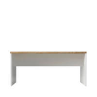 SKRIVBORD 160/75/68 cm ekfärgad, vit högglans   - vit högglans/ekfärgad, Modern, trämaterial (160/75/68cm) - Best Price