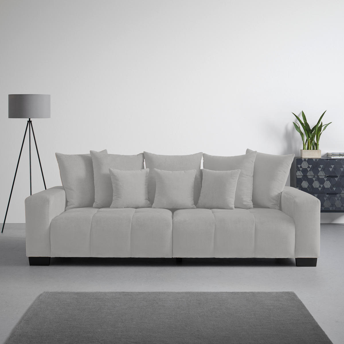 BIG SOFFA i silver  - silver/svart, Modern, trä (246/93/124cm) - MID.YOU