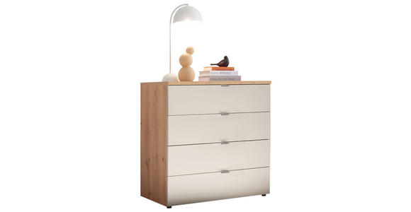 KOMMODE , 80/78,4/43 cm, 4 Schublade(n)  - Chromfarben/Champagner, Basics, Holzwerkstoff/Metall (80/78,4/43cm) - Dieter Knoll