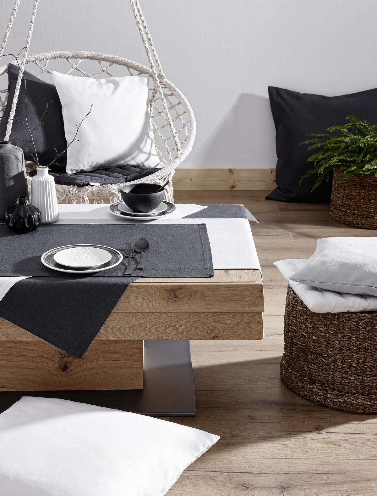 TISCHDECKE Panama 100/100 cm  - Silberfarben, Basics, Textil (100/100cm) - Bio:Vio