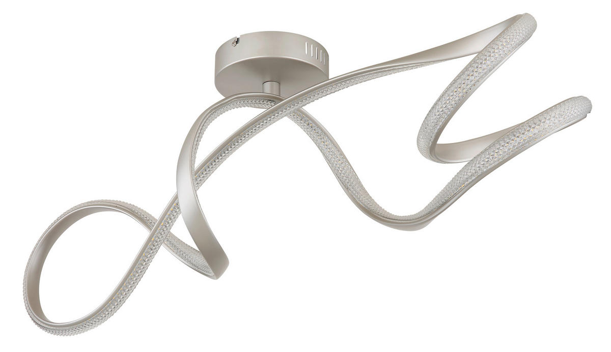 LED-DECKENLEUCHTE    90,8/28/33 cm  - Klar/Nickelfarben, Design, Kunststoff/Metall (90,8/28/33cm) - Globo