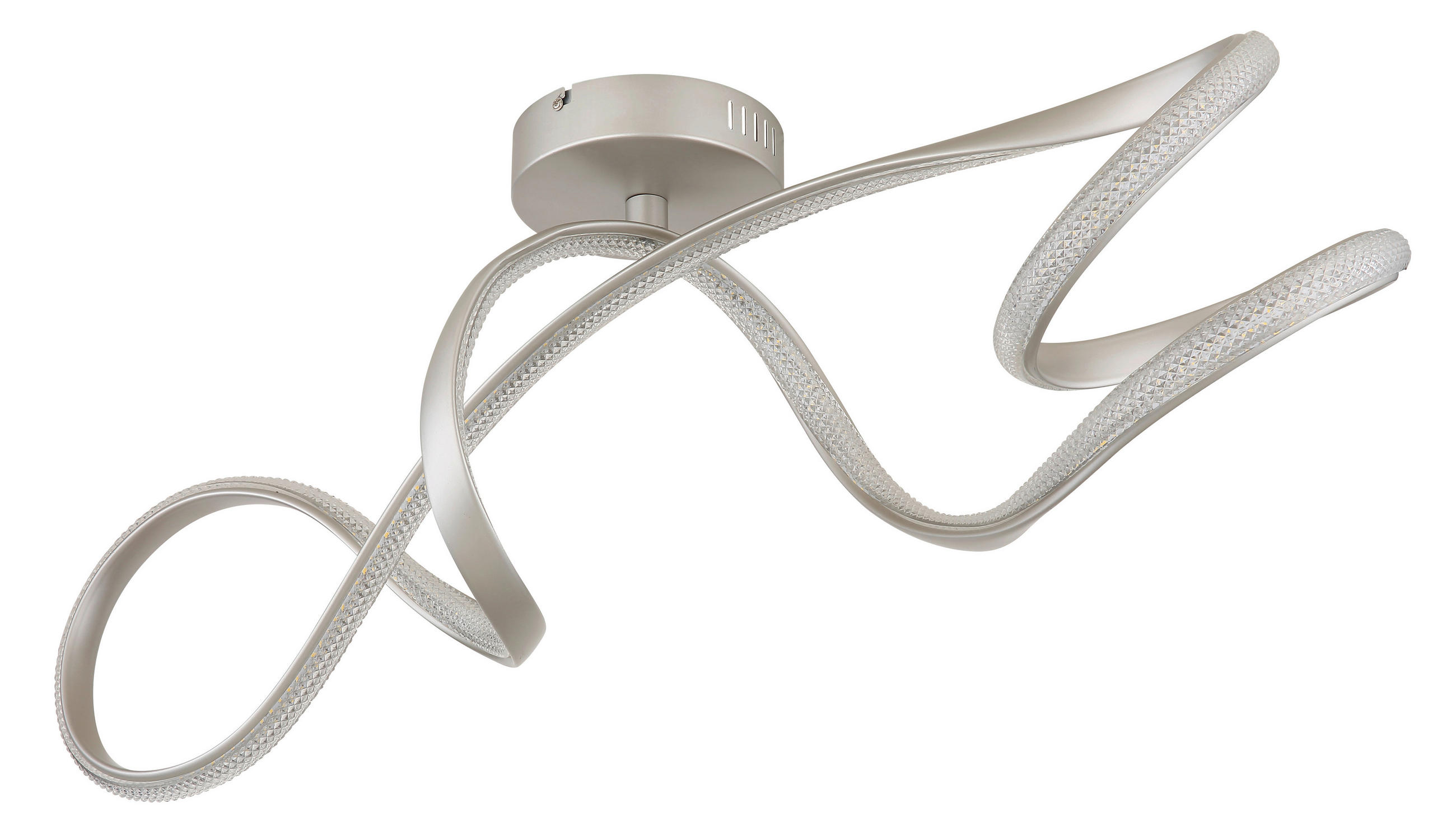 Thumbnail - Globo Led-Deckenleuchte Swirl, Klar, Nickel, Metall, Kunststoff, 28x33x90.8 cm, CE, Lampen & Leuchten, LED Beleuchtung, ...