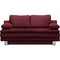SCHLAFSOFA in Weinrot  - Chromfarben/Weinrot, Design, Textil/Metall (194/96/86cm) - Novel