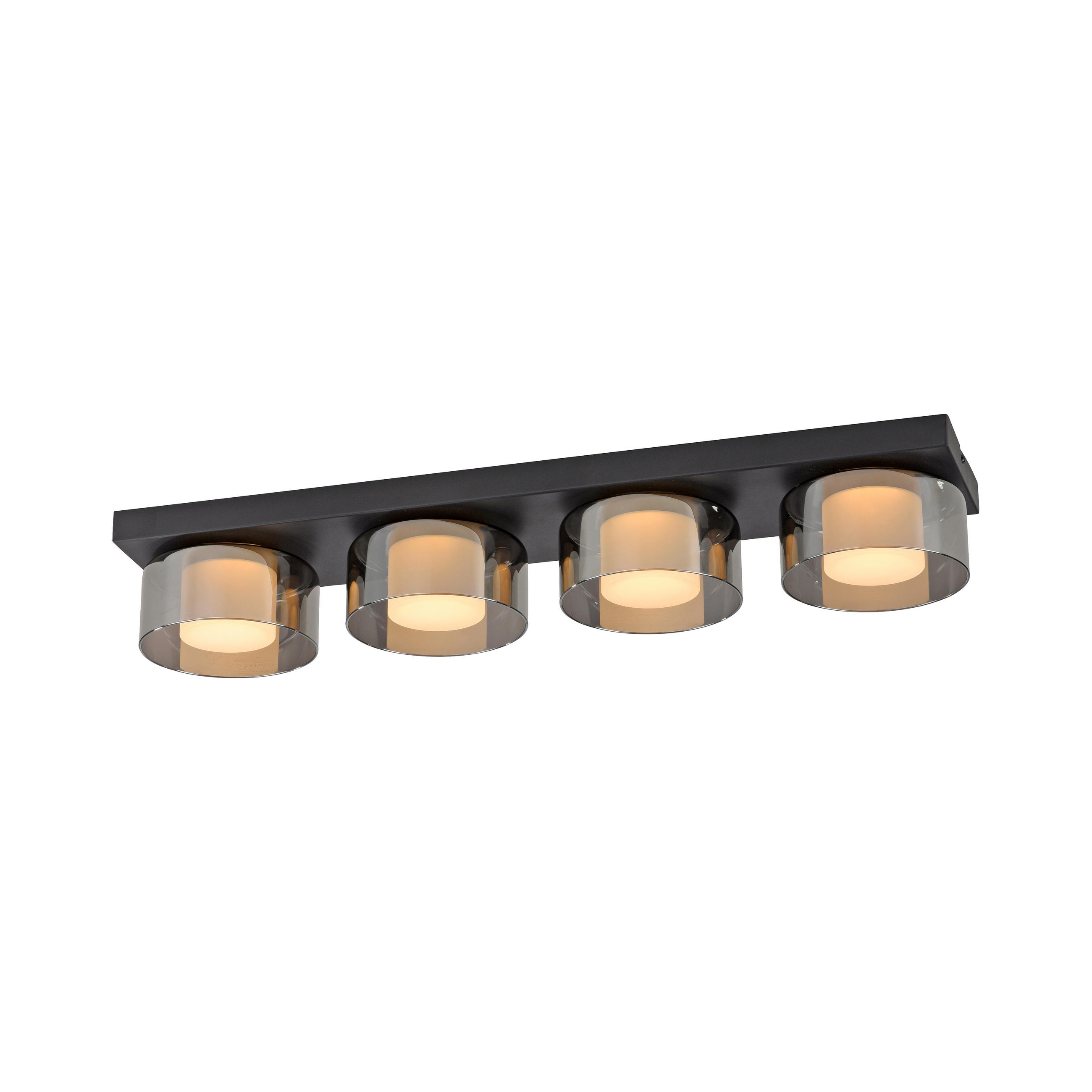 STROPNÍ LED SVÍTIDLO, 70/15/10 cm - černá, Design, kov/plast (70/15/10cm) - Paul Neuhaus