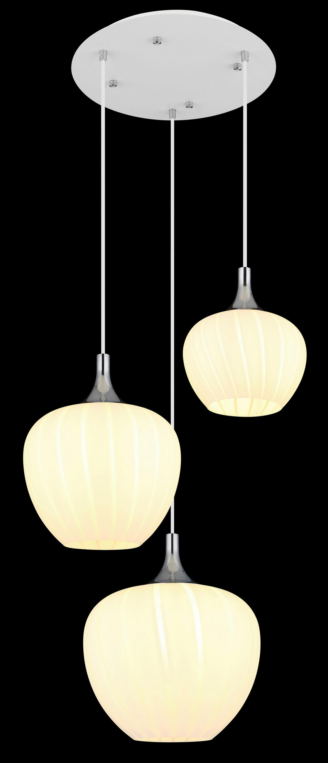 HÄNGLAMPA 48/120 cm  - vit/kromfärg, Klassisk, metall/glas (48/120cm) - Globo