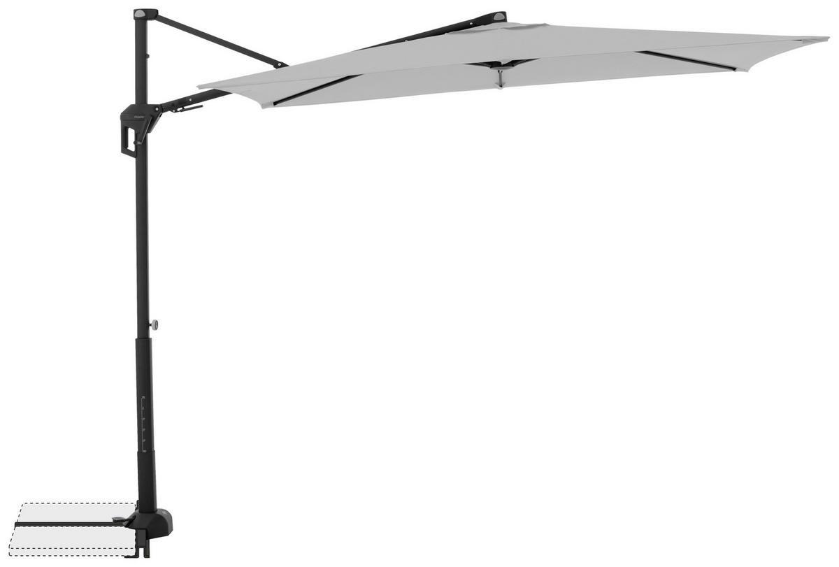 AMPELSCHIRM ca. 240x135 cm  - Hellgrau/Schwarz, Basics, Textil/Metall (240/135cm) - Doppler