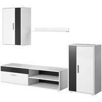 WOHNWAND  in Schwarz, Weiß  190/150/40 cm  - Silberfarben/Alufarben, Basics, Holzwerkstoff/Kunststoff (190/150/40cm) - P & B