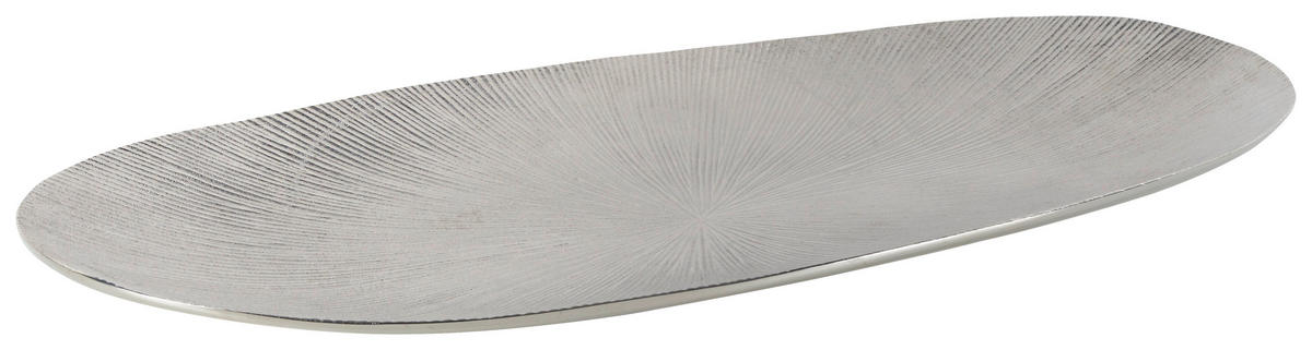 Farfurie Decorativă - argintiu, Design, metal (51/26/4cm) - Ambia Home