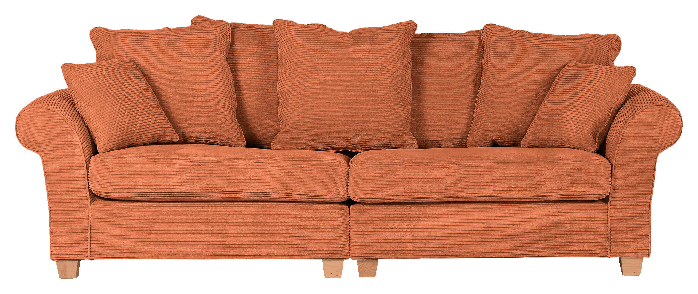 BIG SOFFA i manchester kopparfärgad  - ekfärgad/kopparfärgad, Lifestyle, trä/textil (264/70/111cm) - Livetastic