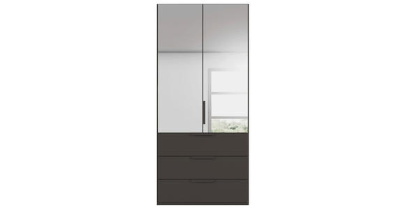 DREHTÜRENSCHRANK 101/235/61 cm,  in Graphitfarben, 2-türig  - Graphitfarben, Basics, Glas/Holzwerkstoff (101/235/61cm) - Novel