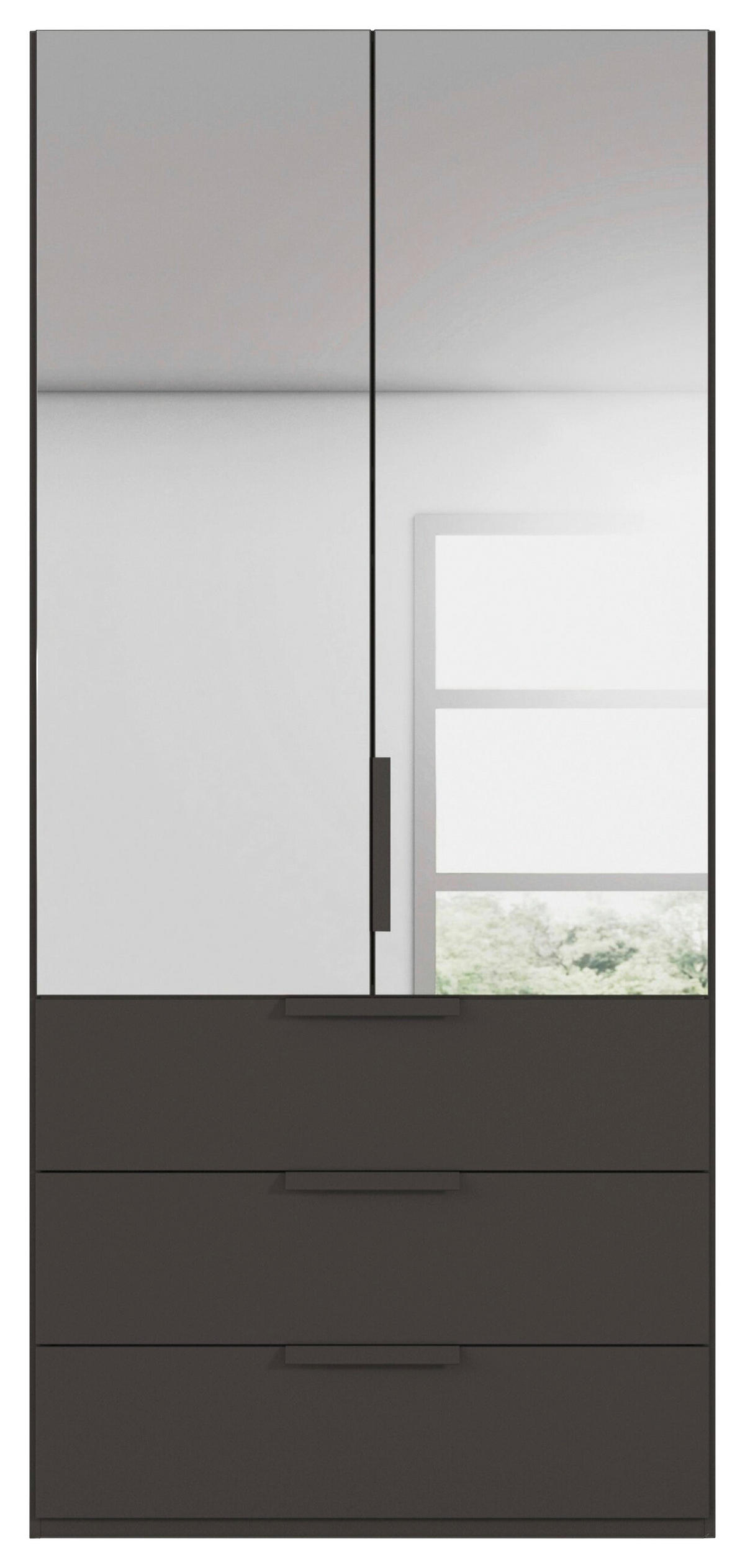 DREHTÜRENSCHRANK 101/235/61 cm,  in Graphitfarben, 2-türig  - Graphitfarben, Basics, Glas/Holzwerkstoff (101/235/61cm) - Novel