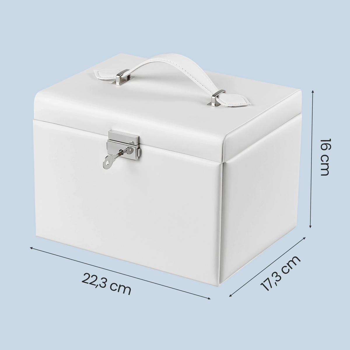 SCHMUCKKÄSTCHEN - Beige/Weiß, Trend, Leder/Holzwerkstoff (22,5/16,5/17,5cm) - Boxxx