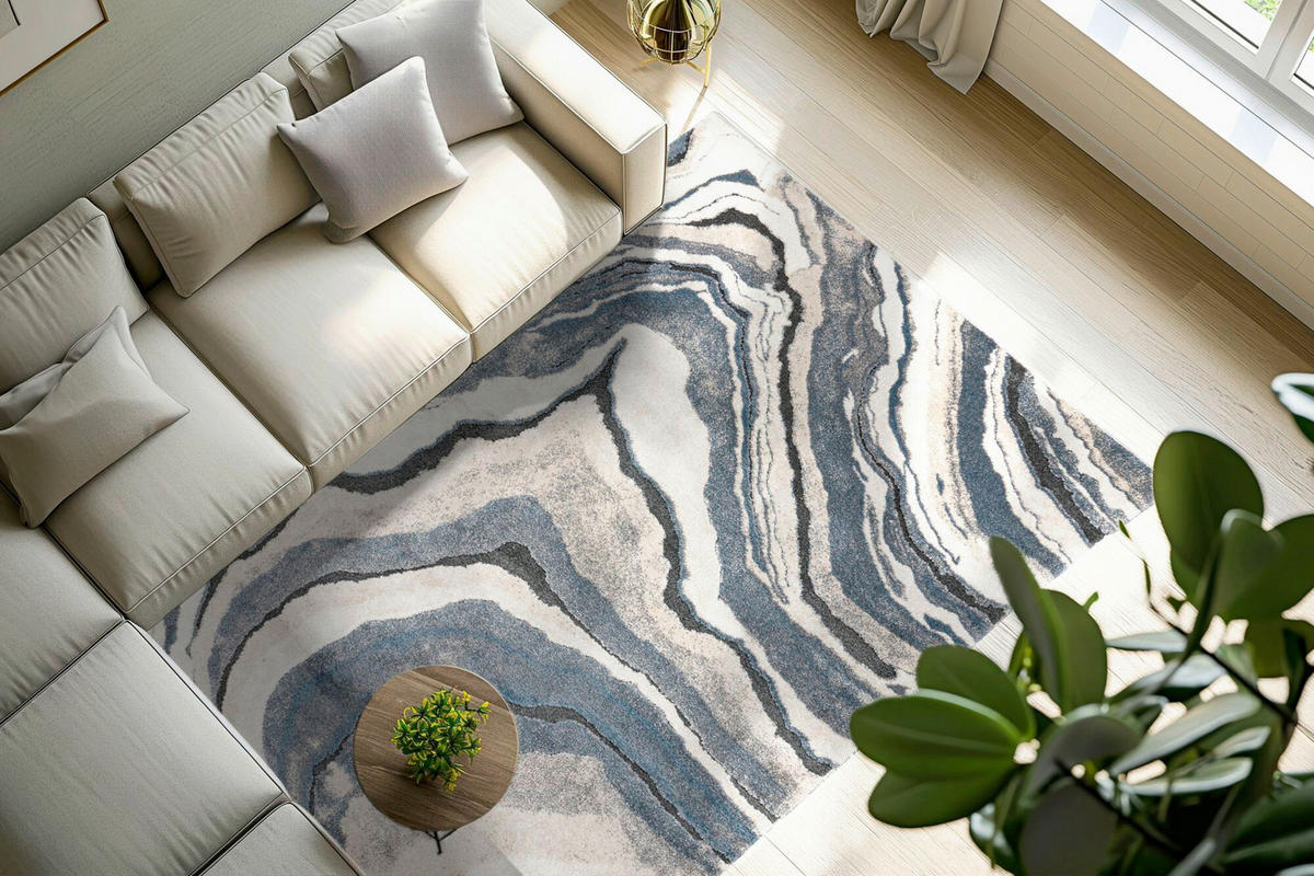 FLACHWEBETEPPICH 60/110 cm Blau rechteckig  - Blau, Basics, Textil (60/110cm) - Kayoom